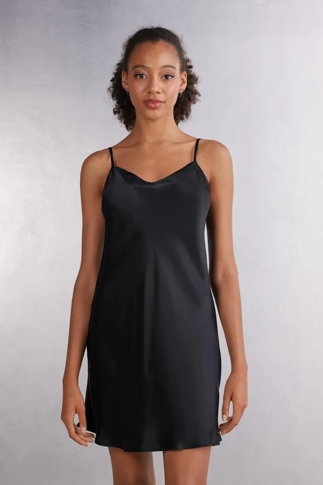 Intimissimi Slips Babydolls Women Silk Slip Black 019 8211 Black