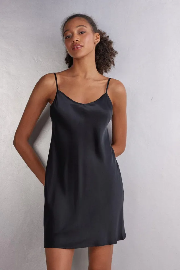 Intimissimi Slips Babydolls Women Silk Slip Black 019 8211 Black