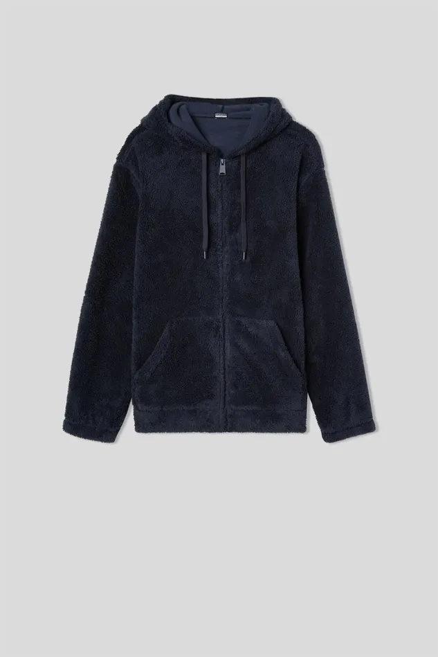 Intimissimi Sweatshirts Men Polar Fleece Zip Sweatshirt Blue 800 8211 Blu Notte