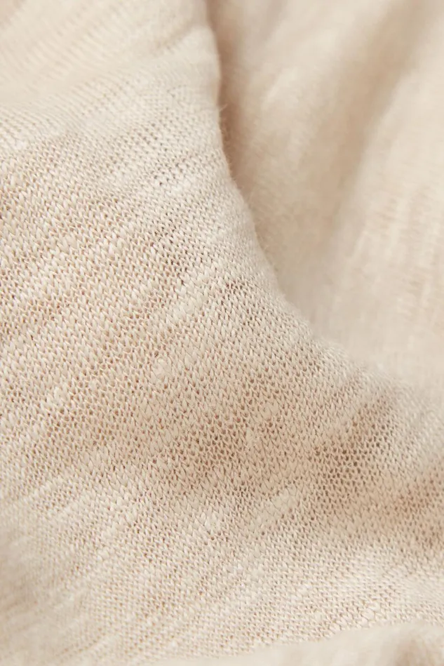 Intimissimi TShirt Women Short Sleeve Linen Top Natural 913i 8211 Rope Beige