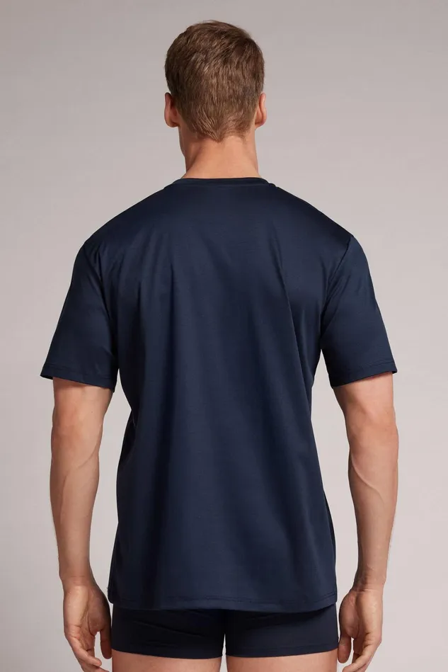 Intimissimi TShirts Polos Men Premium Cotton TShirt Blue 490j 8211 Navy Blue