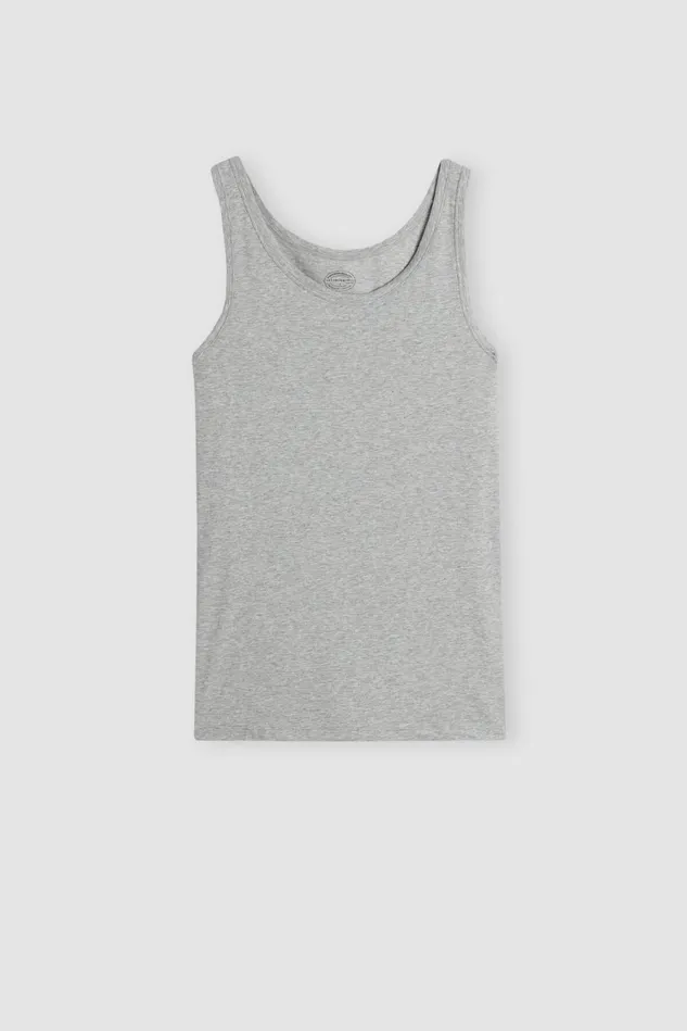 Intimissimi Tank Tops Undershirts Men Round Neck Tank Top In Stretch Superior Cotton Grey 031 8211 Light Heathered Grey