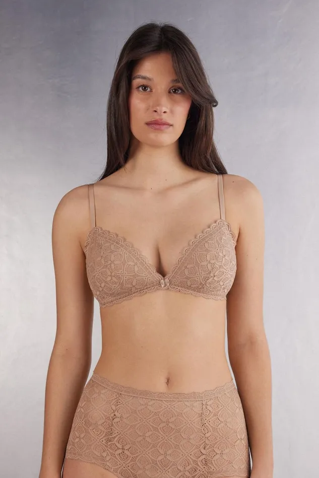 Intimissimi Triangle Women Tiziana Triangle Bra In Lace Natural 044 8211 Honey Soft Beige