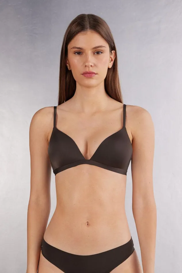 Intimissimi Triangle Women Tiziana Triangle Bra In Ultralight Microfiber Brown 705j 8211 Mocha Moka Brown