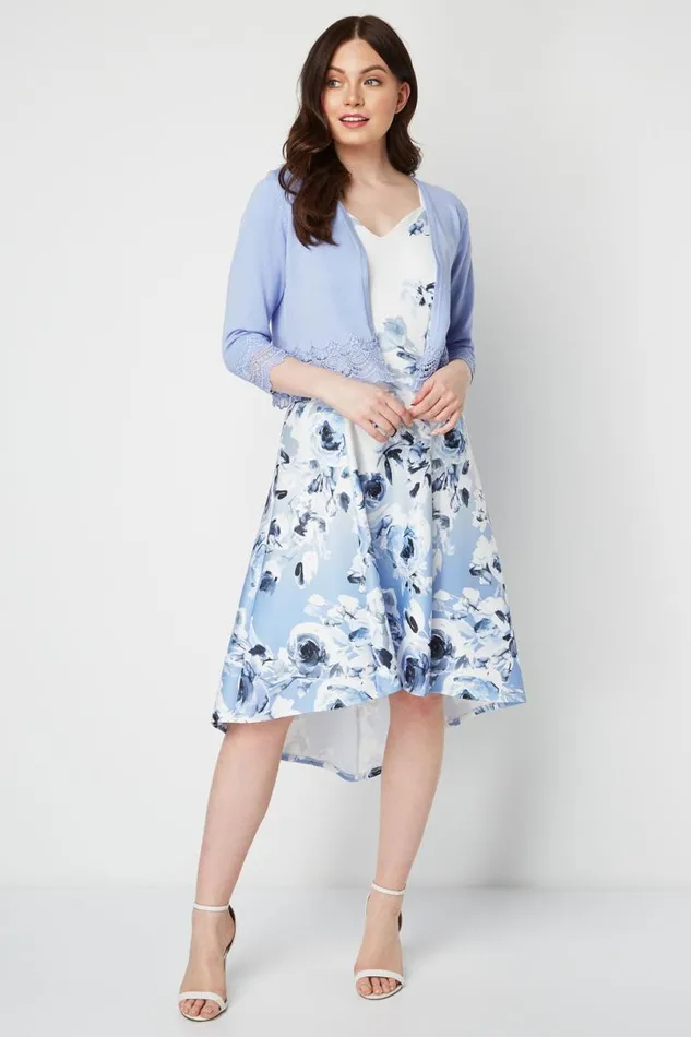 Ivory Ombre Fit And Flare Cold Shoulder Dress Women Roman Dresses