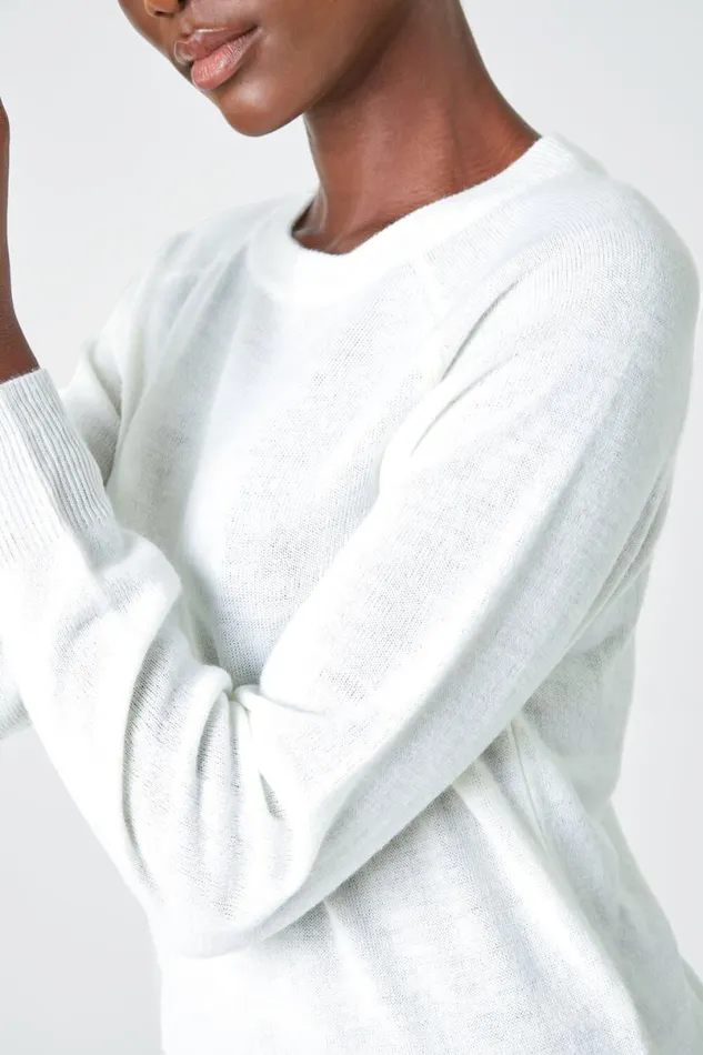 Ivory Plain Soft Crew Neck Jumper Women Roman Knitwear