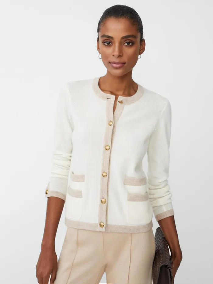 JMcLaughlin Ainsley Cashmere Cardigan Off Whiteoatmeal Women Sweaters JMcLaughlin Ainsley Cashmere Cardigan Off Whiteoatmeal Women Sweaters