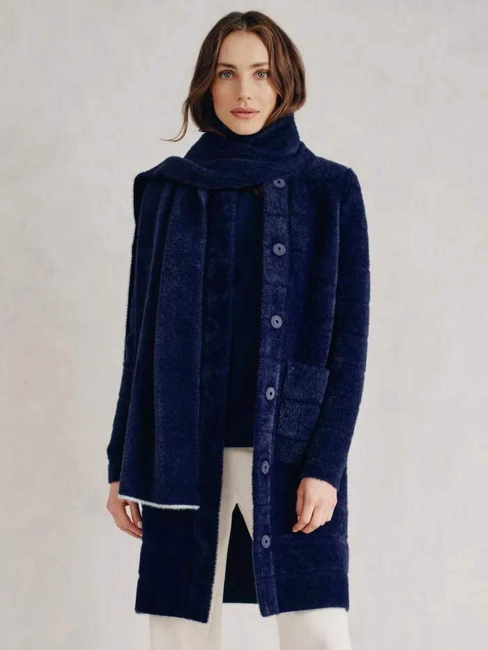 JMcLaughlin Cabana Scarf Navy Women Scarves JMcLaughlin Cabana Scarf Navy Women Scarves