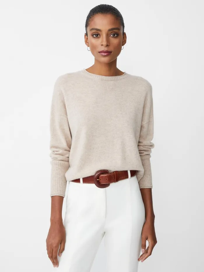 JMcLaughlin Caitie Cashmere Sweater Heather Oatmeal Women Sweaters JMcLaughlin Caitie Cashmere Sweater Heather Oatmeal Women Sweaters