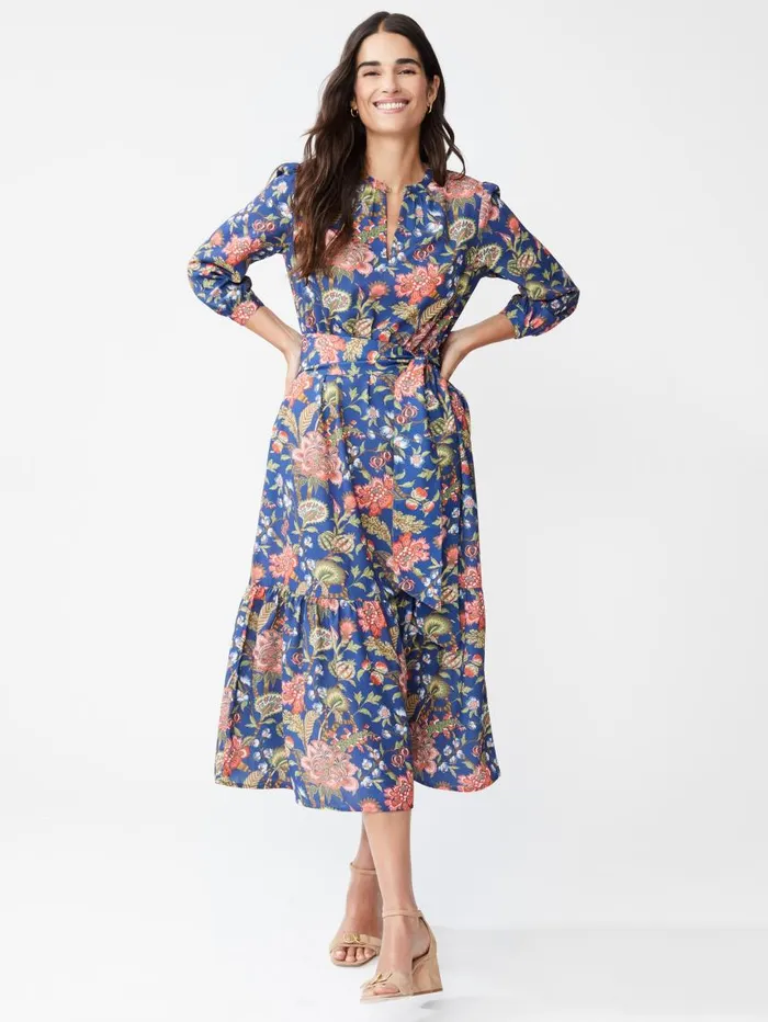 JMcLaughlin Cerina Dress In Baroque Bloom Navymulti Women Dresses JMcLaughlin Cerina Dress In Baroque Bloom Navymulti Women Dresses