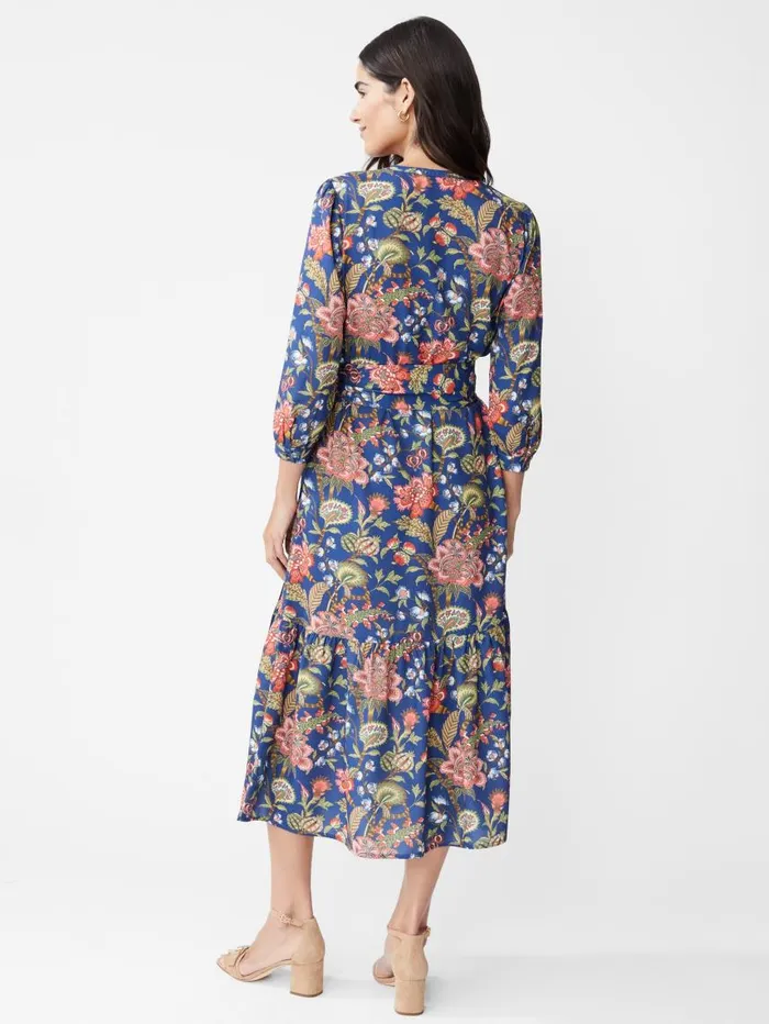 JMcLaughlin Cerina Dress In Baroque Bloom Navymulti Women Dresses JMcLaughlin Cerina Dress In Baroque Bloom Navymulti Women Dresses