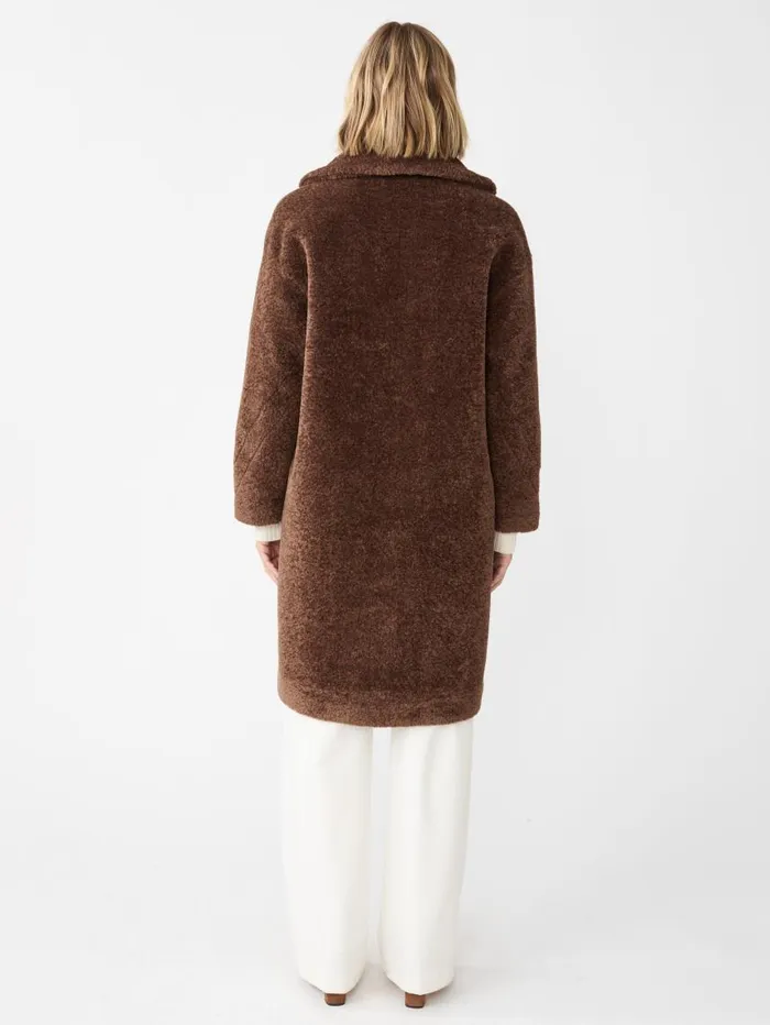 JMcLaughlin Kenyon Faux Shearling Coat Brown Women Jackets and Outerwear