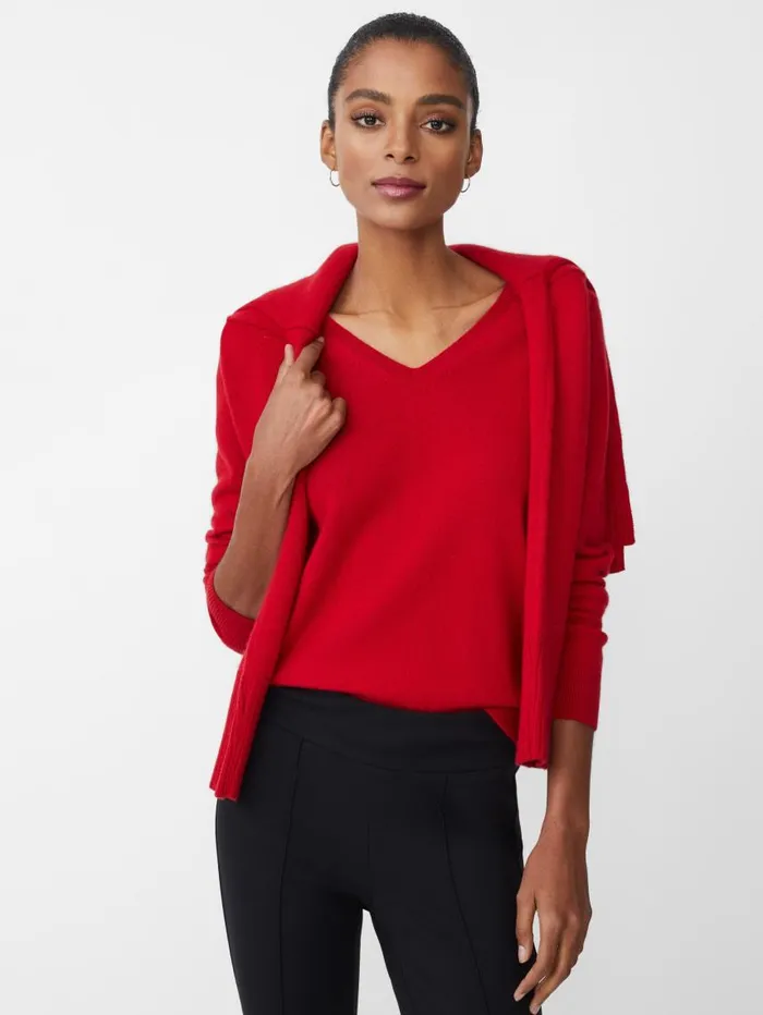 JMcLaughlin Maye Cashmere Sweater Rouge Women Sweaters
