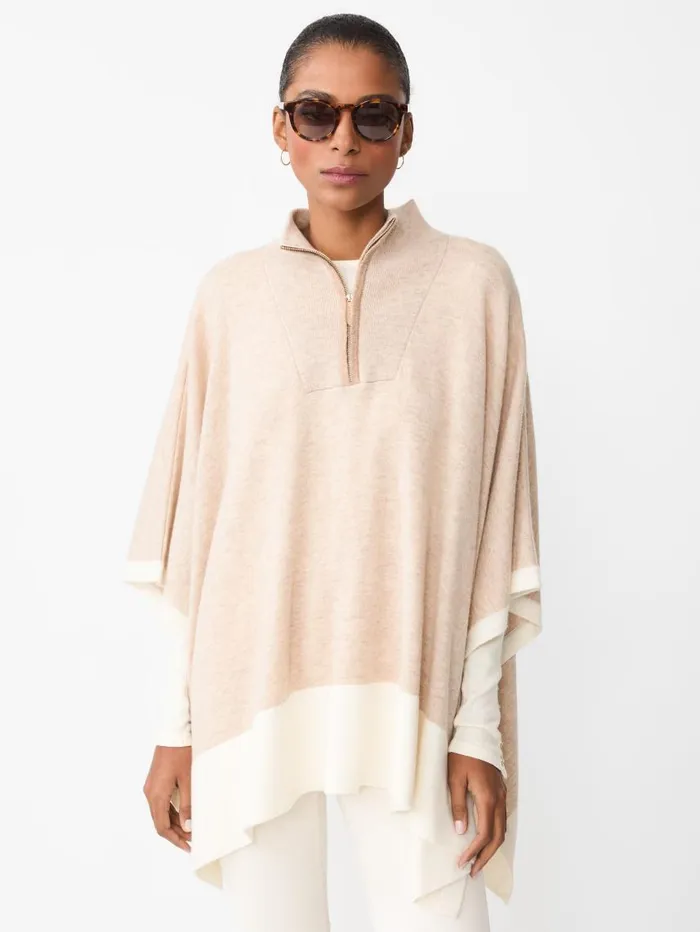 JMcLaughlin Misty Poncho Oatmealivory Women Jackets and Outerwear