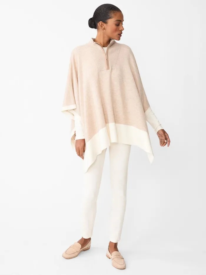 JMcLaughlin Misty Poncho Oatmealivory Women Jackets and Outerwear