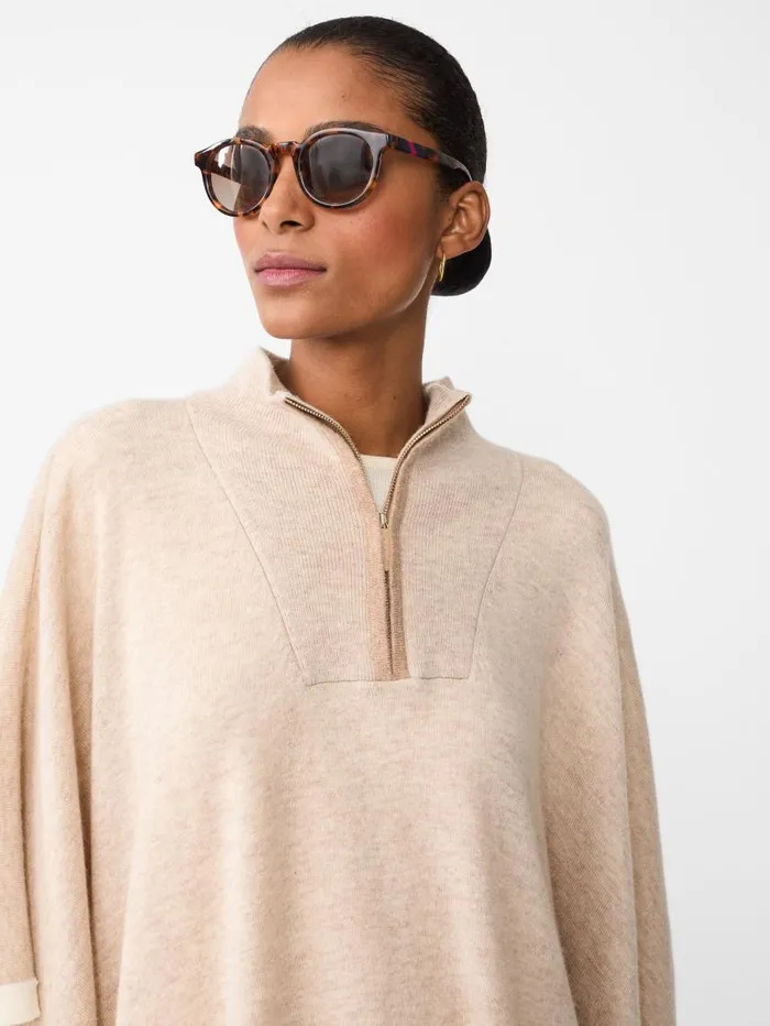 JMcLaughlin Misty Poncho Oatmealivory Women Jackets and Outerwear