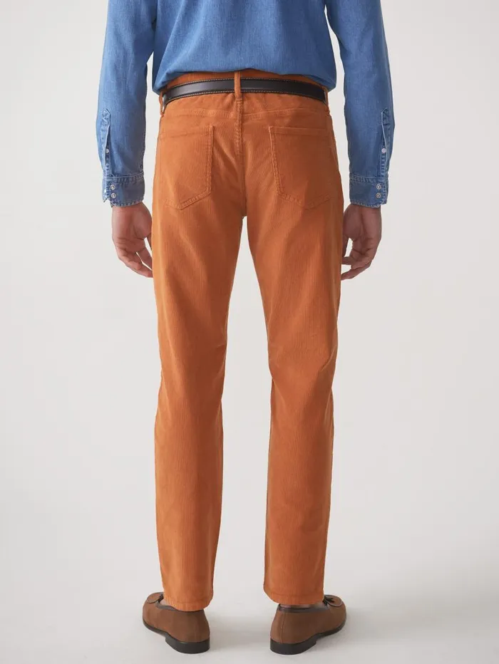 JMcLaughlin Parker 5Pocket Straight Pants In Italian Stretch Cord Rust Men Pants
