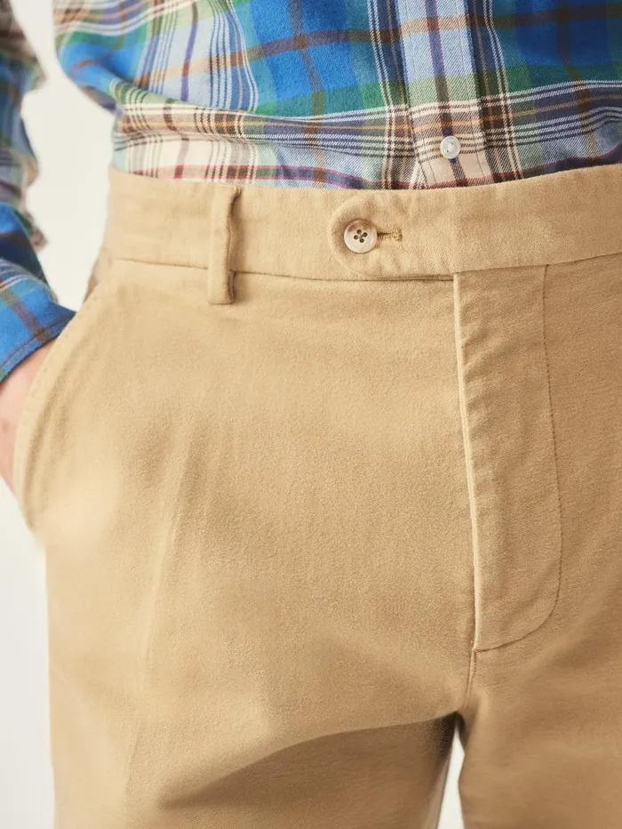 JMcLaughlin Redding StraightFit Chino Pants In Italian Moleskin British Khaki Men Pants