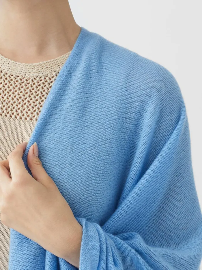 JMcLaughlin Rossi Cashmere Wrap Light Blue Women Jackets and Outerwear