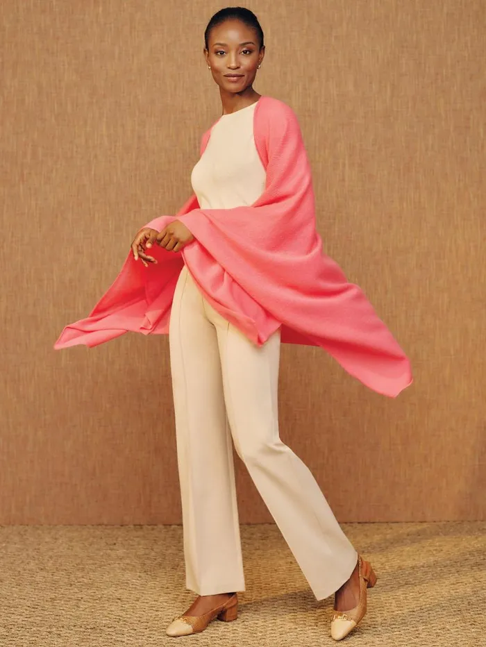 JMcLaughlin Rossi Cashmere Wrap Rose Women Jackets and Outerwear