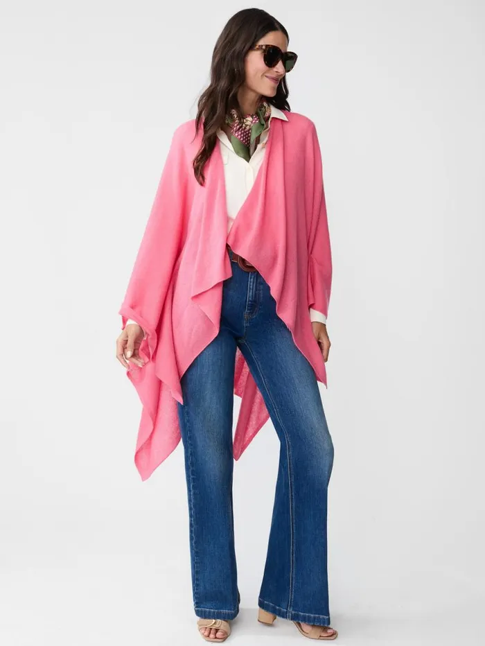 JMcLaughlin Rossi Cashmere Wrap Rose Women Jackets and Outerwear