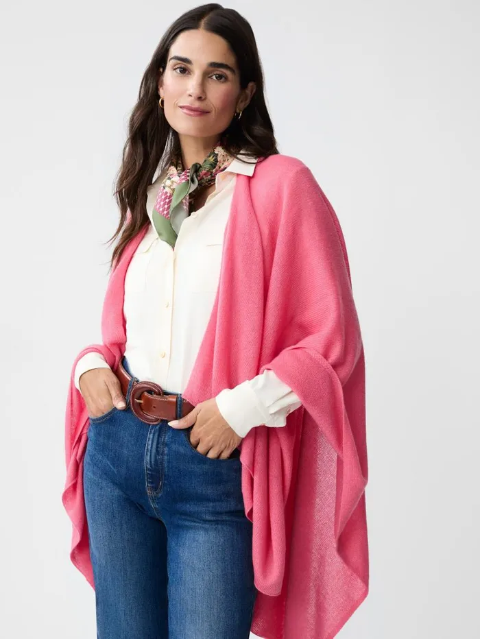 JMcLaughlin Rossi Cashmere Wrap Rose Women Jackets and Outerwear