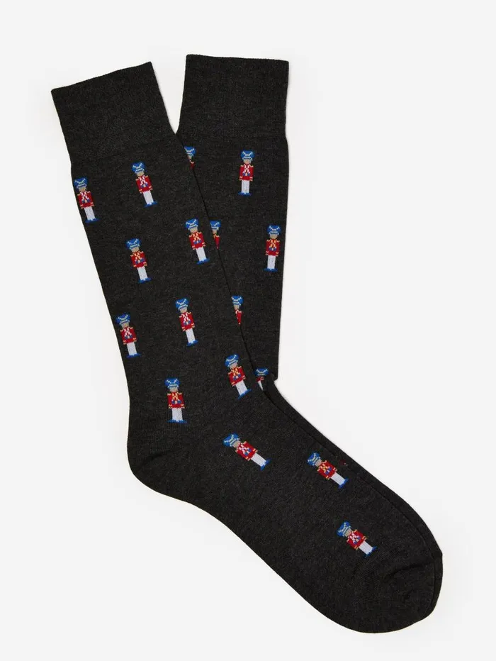 JMcLaughlin Socks In Toy Soldiers Charcoal Men Socks