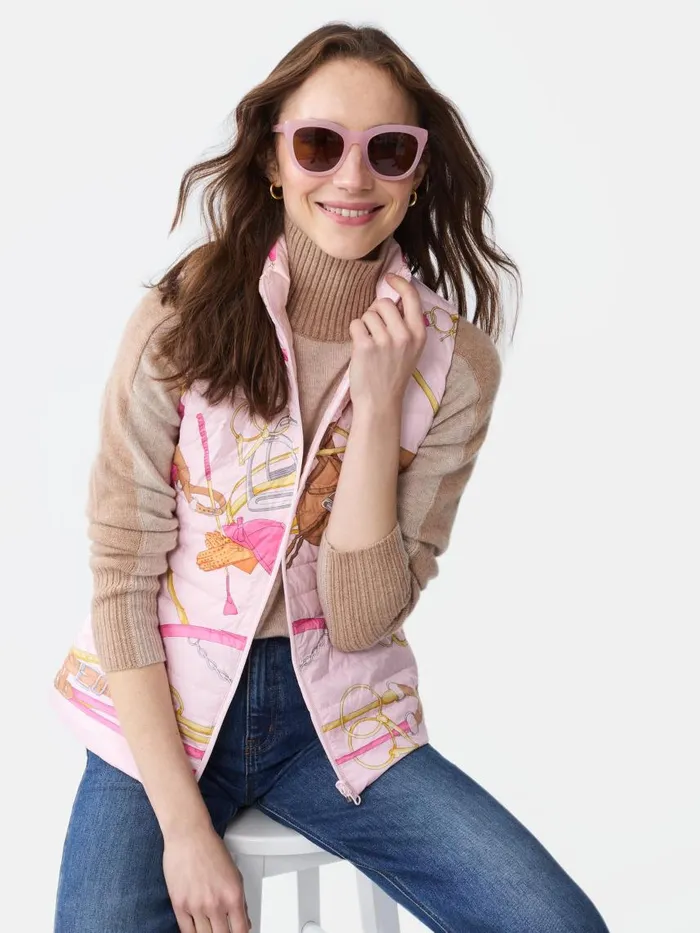 JMcLaughlin Tahoe Reversible Puffer Vest In Neo Gulltopp Light Pinkpink Women Jackets and Outerwear