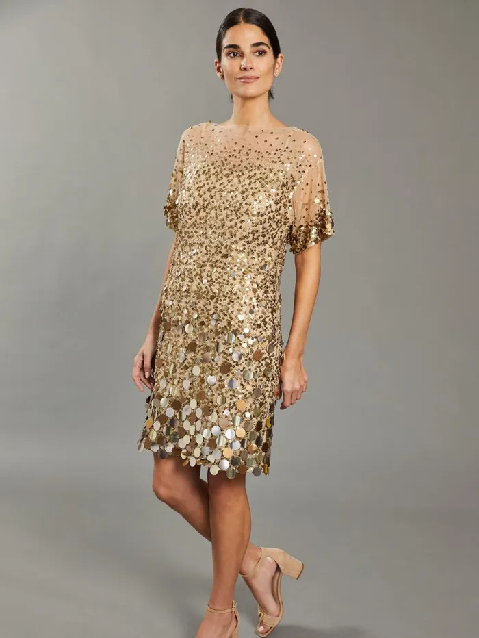 JMcLaughlin Tricia Sequin Dress RSVP X Steven Stolman Gold Women Dresses JMcLaughlin Tricia Sequin Dress RSVP X Steven Stolman Gold Women Dresses