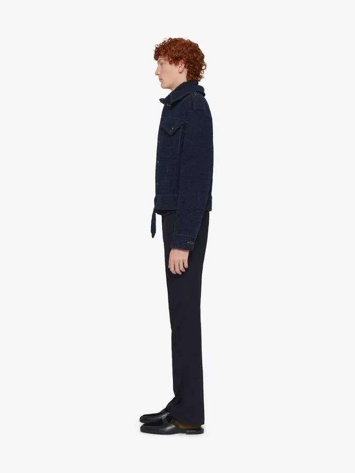 Jacket In Boucle Denim Indigo Blue Men Givenchy Coats and Jackets
