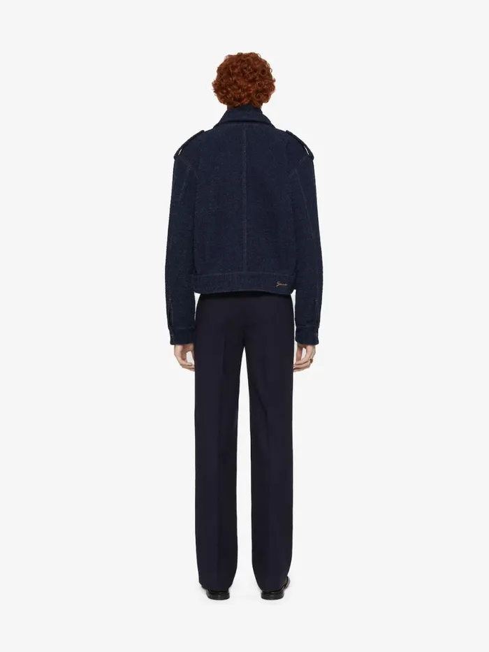 Jacket In Boucle Denim Indigo Blue Men Givenchy Coats and Jackets