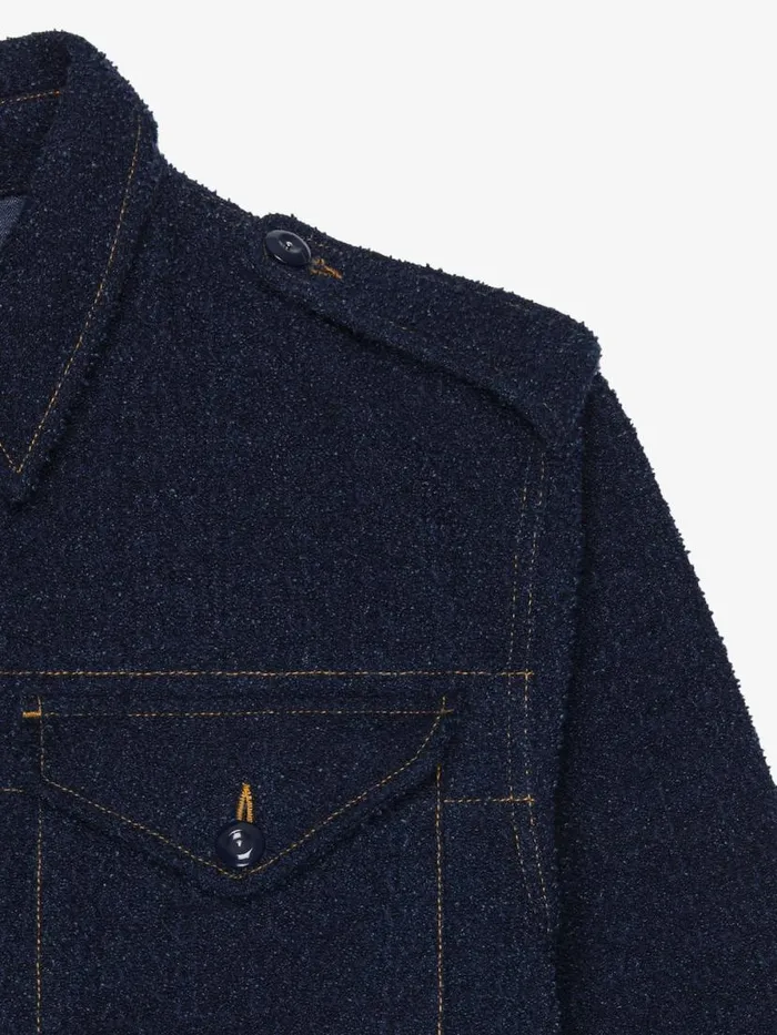 Jacket In Boucle Denim Indigo Blue Men Givenchy Coats and Jackets