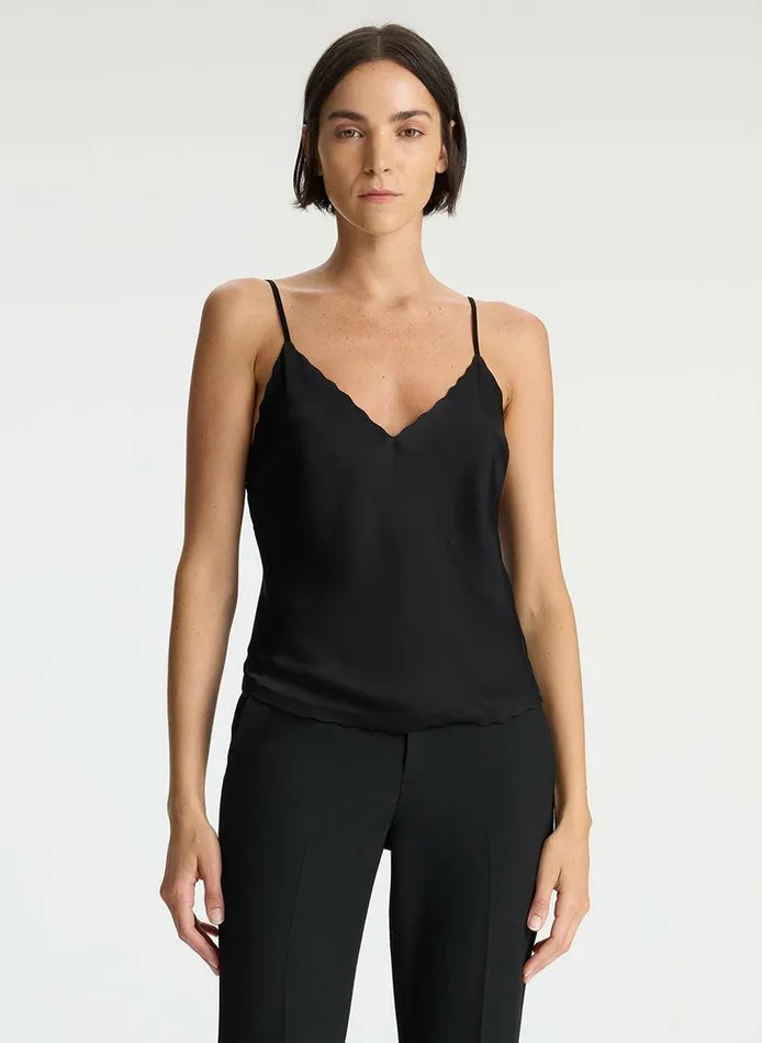 Jackets and Coats Women ALC Malia Scalloped Camisole Top Black