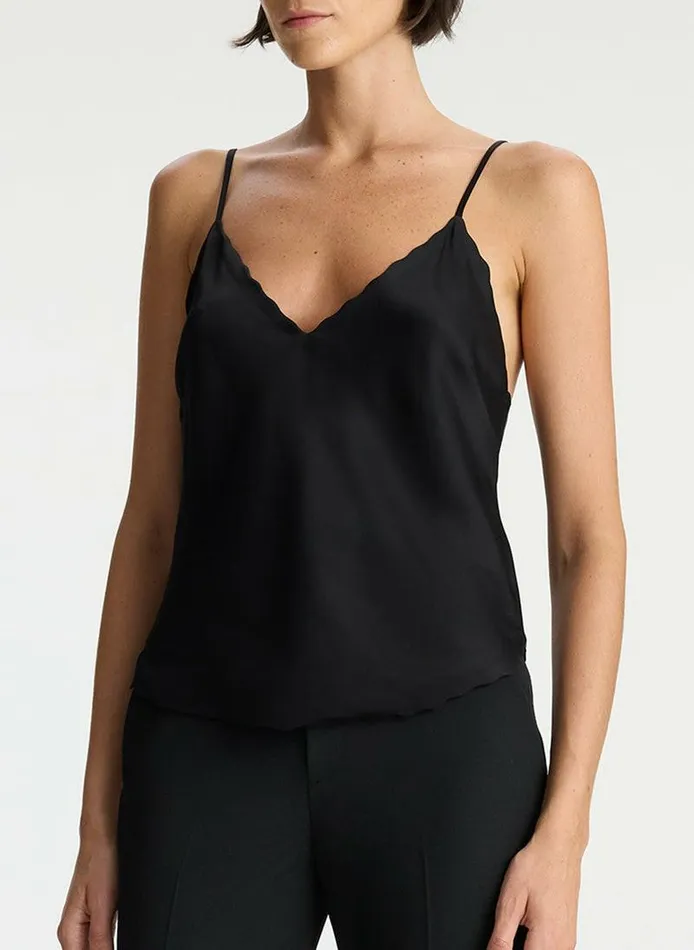 Jackets and Coats Women ALC Malia Scalloped Camisole Top Black Jackets and Coats Women ALC Malia Scalloped Camisole Top Black