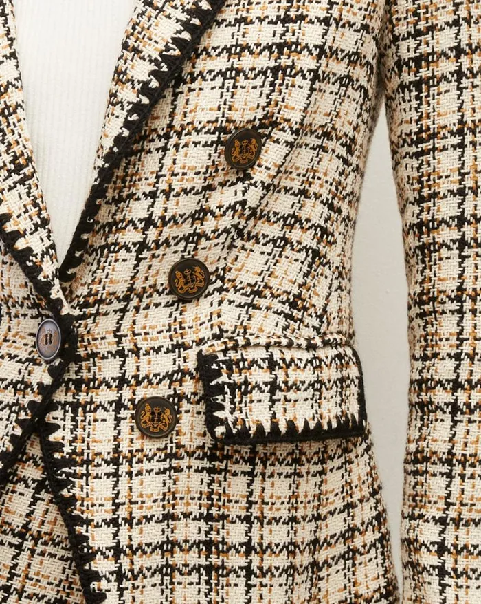 Jackets and Outerwear ShopJackets Veronica Beard Lawrence CrochetTrim Tweed Dickey Jacket Ecruochre
