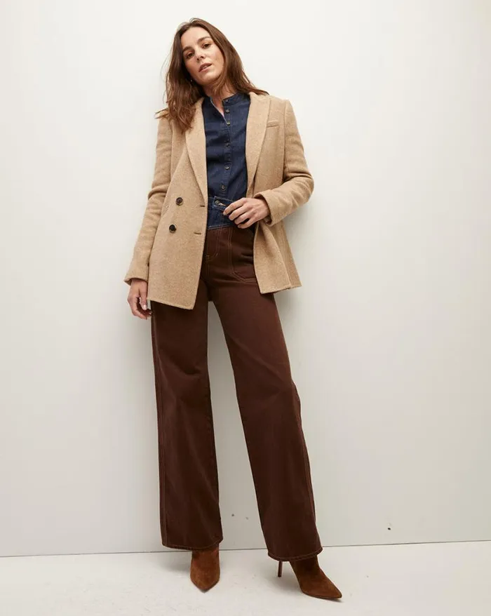 Jackets and Outerwear ShopJackets Veronica Beard Oria Herringbone Jacket Camelivory