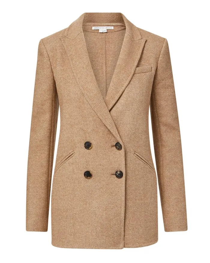 Jackets and Outerwear ShopJackets Veronica Beard Oria Herringbone Jacket Camelivory