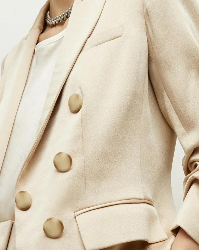 Jackets and Outerwear ShopJackets Veronica Beard Tomi Satin Dickey Jacket Sand