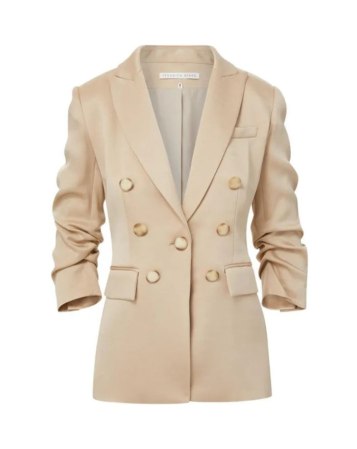 Jackets and Outerwear ShopJackets Veronica Beard Tomi Satin Dickey Jacket Sand