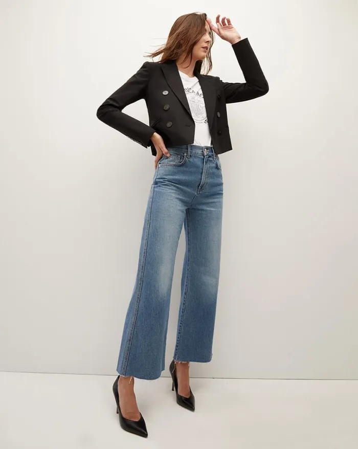 Jackets and Outerwear Shop Veronica Beard Nevis Cropped Jacket Black