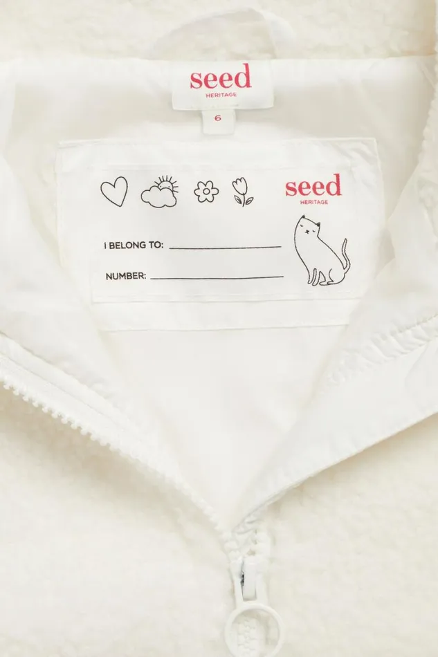 Jackets and Vests Girl Seed Heritage Splice Sherpa Jacket Canvas