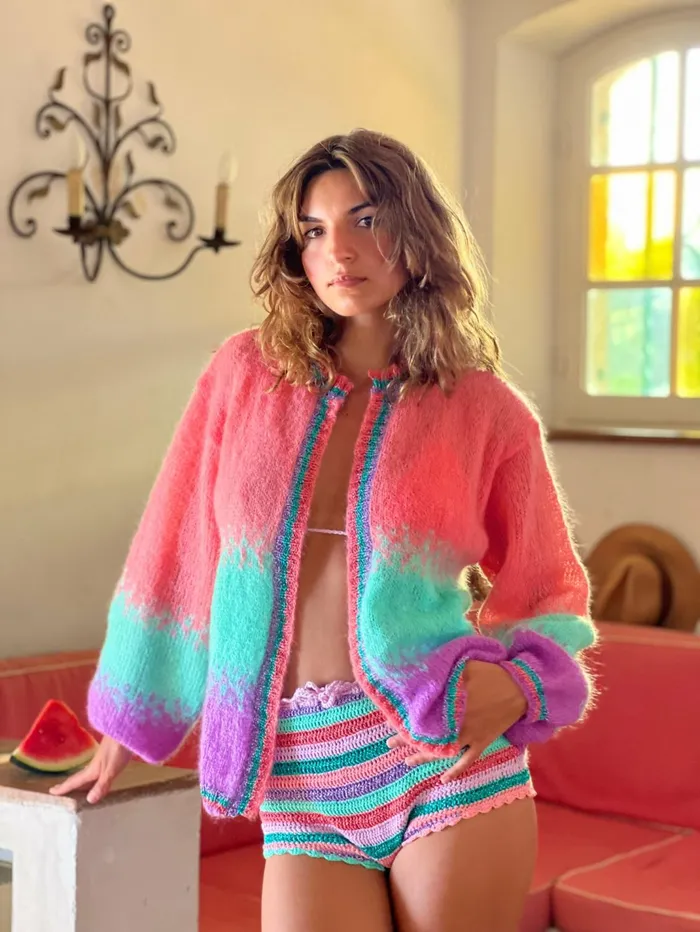Jackets Women Rose Carmine LITTLE JACKET TIEandDYE PALM SPRINGS