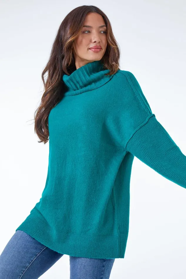 Jade Relaxed Roll Neck Jumper Women Roman Knitwear