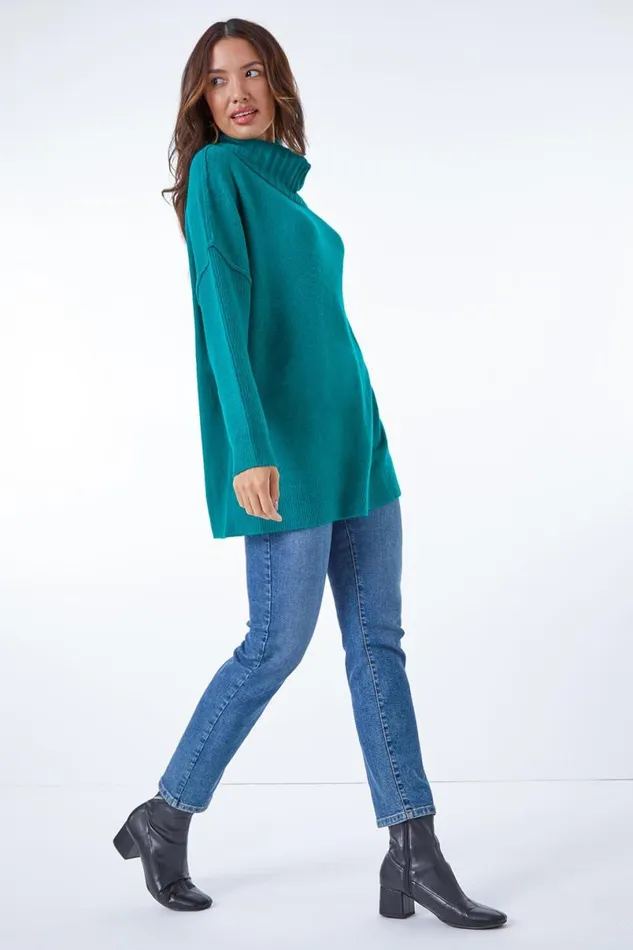 Jade Relaxed Roll Neck Jumper Women Roman Knitwear