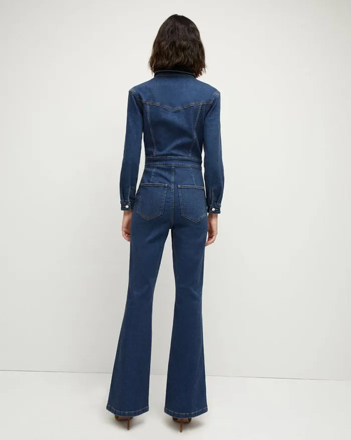 Jeans Shop Veronica Beard Follie Denim Jumpsuit Stoned Bright Blue