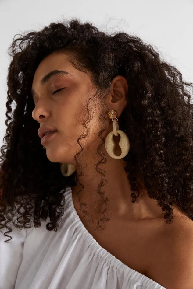Jewellery Woman Seed Heritage Crystal Resin Earring Magnolia