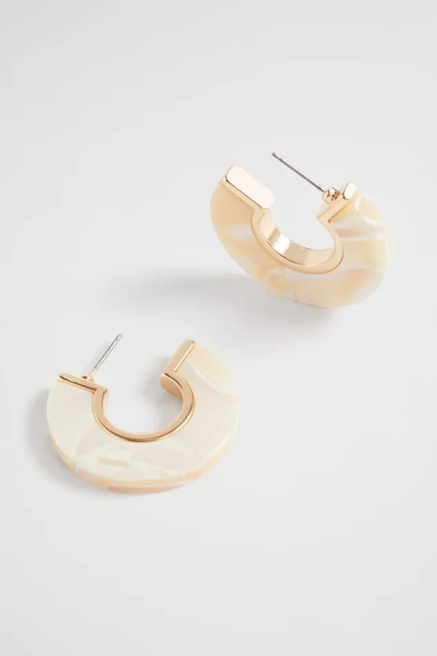 Jewellery Woman Seed Heritage Flat Resin Hoop Vanilla Cream
