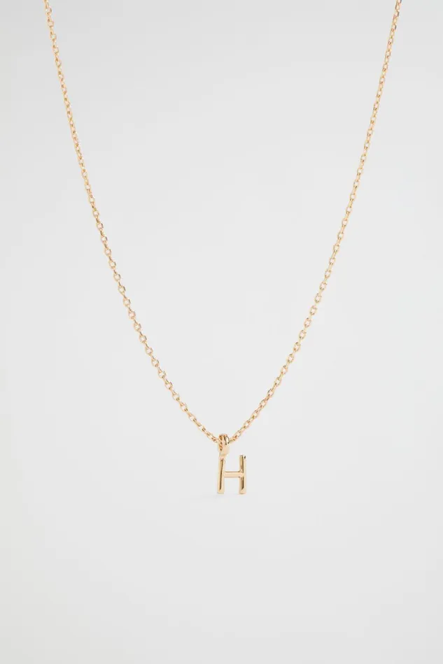 Jewellery Woman Seed Heritage Gold Initial Necklace H