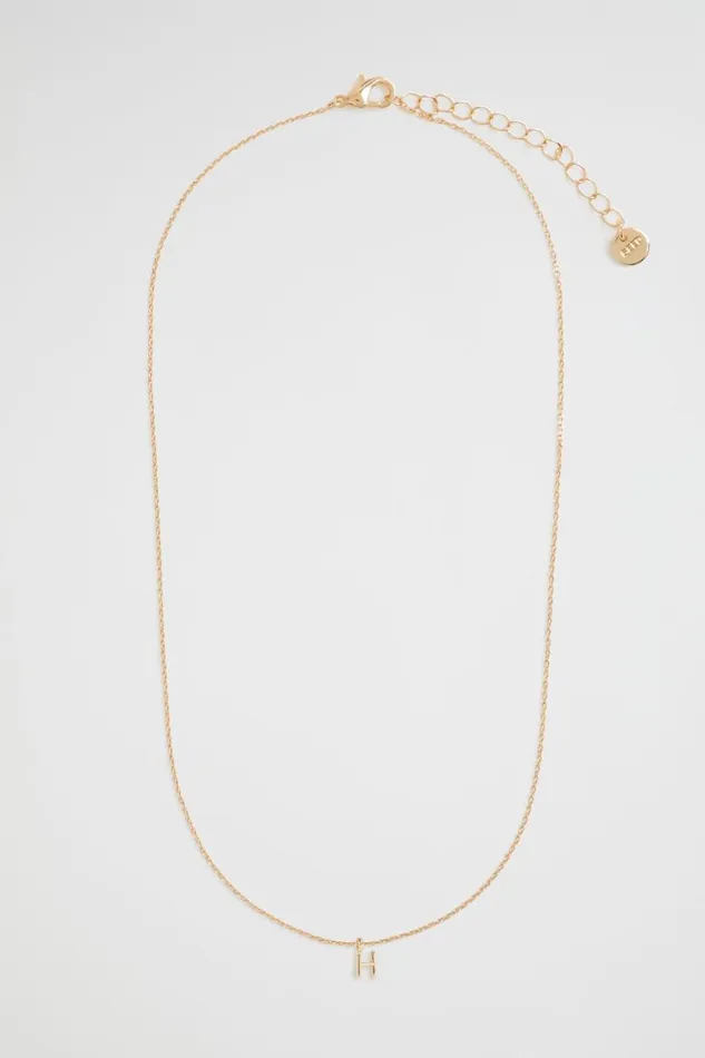 Jewellery Woman Seed Heritage Gold Initial Necklace H