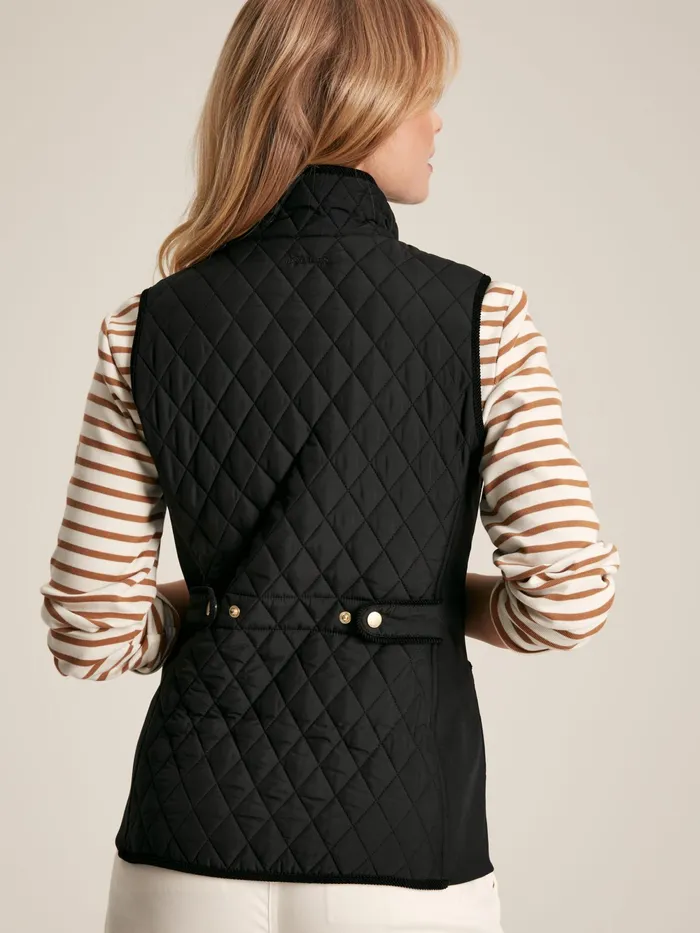 Joules Coats and Jackets Black Showerproof Diamond Quilted Gilet 8211 Women